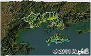 Satellite 3D Map of Angra Dos Reis, darken