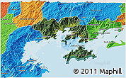 Satellite 3D Map of Angra Dos Reis, political outside