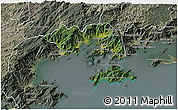 Satellite 3D Map of Angra Dos Reis, semi-desaturated