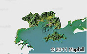 Satellite 3D Map of Angra Dos Reis, single color outside