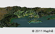 Satellite Panoramic Map of Angra Dos Reis, darken