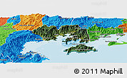 Satellite Panoramic Map of Angra Dos Reis, political outside