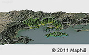 Satellite Panoramic Map of Angra Dos Reis, semi-desaturated