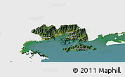 Satellite Panoramic Map of Angra Dos Reis, single color outside