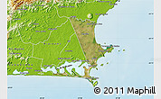 Satellite Map of Cabo Frio, physical outside