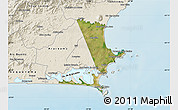 Satellite Map of Cabo Frio, shaded relief outside