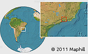 Satellite Location Map of Volta Redonda