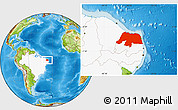 Physical Location Map of Rio Grande do Norte, highlighted country