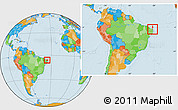 Political Location Map of Natal, within the entire country