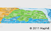 Political Shades Panoramic Map of Rio Grande do Norte