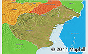 Satellite 3D Map of Arroio Grande, political outside