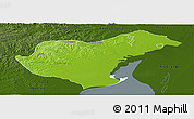 Physical Panoramic Map of Arroio Grande, darken