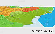 Physical Panoramic Map of Arroio Grande, political outside