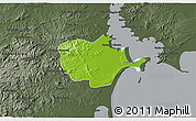 Physical 3D Map of Barra do Ribeira, darken, semi-desaturated