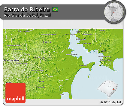 Physical 3D Map of Barra Do Ribeira