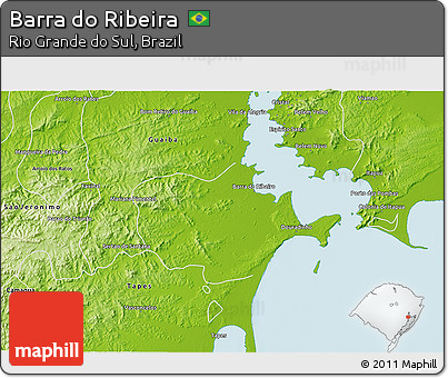 Physical 3D Map of Barra Do Ribeira