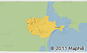 Savanna Style 3D Map of Barra do Ribeira, single color outside