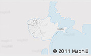 Silver Style 3D Map of Barra do Ribeira, single color outside