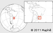 Blank Location Map of Barra do Ribeira, within the entire country