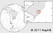 Blank Location Map of Barra do Ribeira, highlighted country