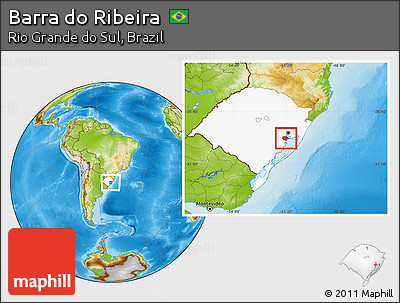 Physical Location Map of Barra Do Ribeira, highlighted parent region