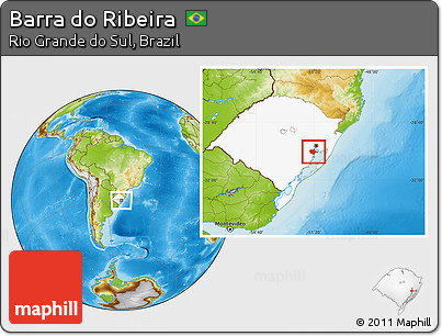 Physical Location Map of Barra Do Ribeira, highlighted parent region