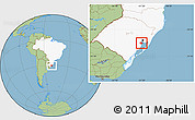 Savanna Style Location Map of Barra do Ribeira, highlighted country