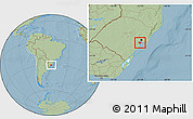 Savanna Style Location Map of Barra do Ribeira, hill shading