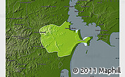 Physical Map of Barra do Ribeira, darken