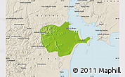 Physical Map of Barra do Ribeira, shaded relief outside