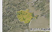 Satellite Map of Barra do Ribeira, semi-desaturated