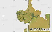 Satellite Map of Barra do Ribeira, single color outside