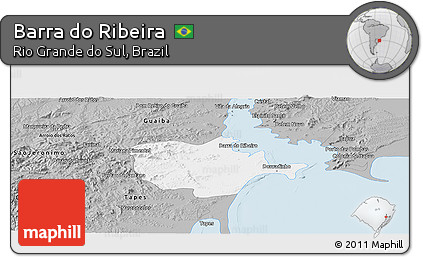 Gray Panoramic Map of Barra Do Ribeira