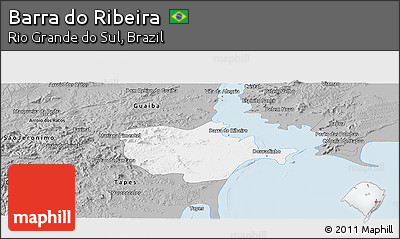 Gray Panoramic Map of Barra Do Ribeira