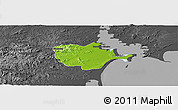 Physical Panoramic Map of Barra do Ribeira, darken, desaturated