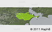 Physical Panoramic Map of Barra do Ribeira, darken, semi-desaturated
