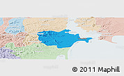 Political Panoramic Map of Barra do Ribeira, lighten