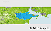 Political Panoramic Map of Barra do Ribeira, physical outside