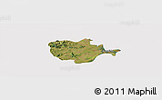 Satellite Panoramic Map of Barra do Ribeira, cropped outside