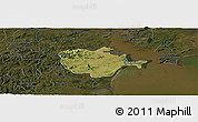 Satellite Panoramic Map of Barra do Ribeira, darken