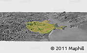 Satellite Panoramic Map of Barra do Ribeira, desaturated