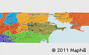 Satellite Panoramic Map of Barra do Ribeira, political outside