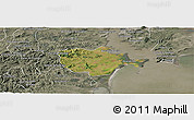 Satellite Panoramic Map of Barra do Ribeira, semi-desaturated