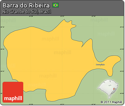 Savanna Style Simple Map of Barra Do Ribeira, cropped outside