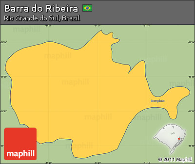 Savanna Style Simple Map of Barra Do Ribeira, cropped outside