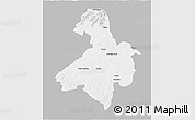 Gray 3D Map of Cachoeira do Sul, single color outside