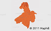 Political 3D Map of Cachoeira do Sul, cropped outside
