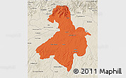 Political 3D Map of Cachoeira do Sul, shaded relief outside
