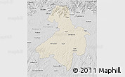 Shaded Relief 3D Map of Cachoeira do Sul, desaturated