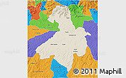 Shaded Relief 3D Map of Cachoeira do Sul, political outside